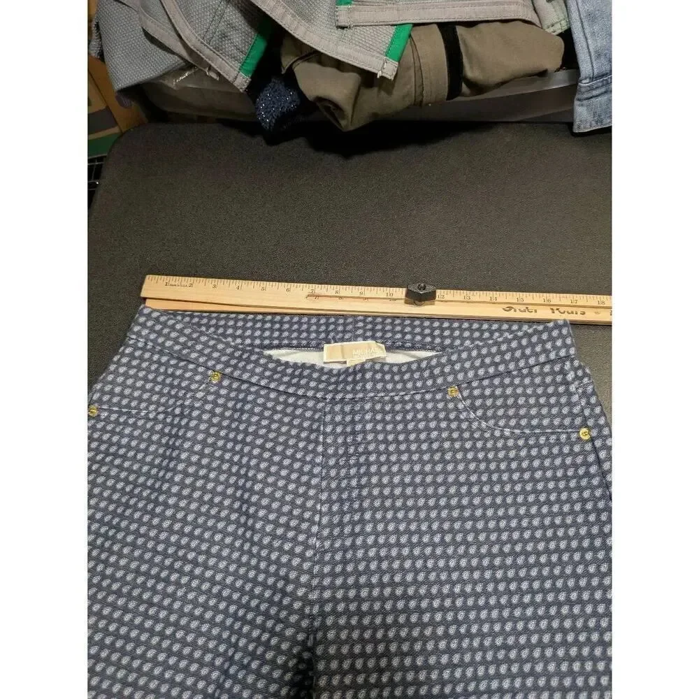 Michael Kors Blue and White Patterned Pants Women's 1X